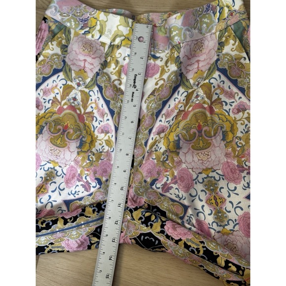 Elie Tahari High Rise Summer Damask Linen Blend Pants Women's size 2 - Picture 7 of 13